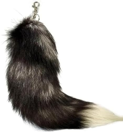 Nocyclonic Fox tail Fuchsschwanz Anh채nger Echtfell Sonnenfuchs Fuchschwanz Antenne Schl체sselanh채nger Tasche Zus채tze Tasche Anh채nger Auto Dekoration Weich Flaumig etwa 40cm (P)