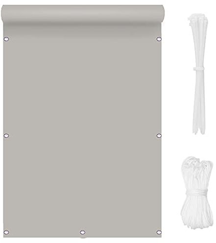 Balcony Privacy Screen 1.4x5m Fence Sunshade Weatherproof for Garden Yard Pergola Includes Eyelet Nylon Cable Tie and Cord Light Gray