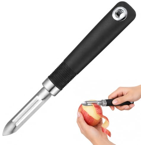 Unomor Stainless Steel Peeler Non Swivel Dual Edged Kitchen Vegetable Fruit Peeler for Left and Right Handed Fixed Blade Potato Carrot Tool 7.87in