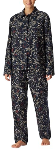 Schiesser Damen Langer Schlafanzug Pyjama Lang Frottee - 180116