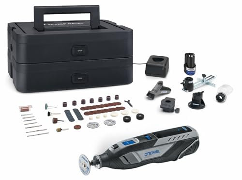 Dremel 8240 5/65 Cordless 12V Rotary Tool 2Ah Battery, Multitool kit with 2 Batteries, 5 Attachments, 1 Platinum Box, 65 Accessories for Cutting, Engraving, Sanding, Polishing, Grinding, Drilling