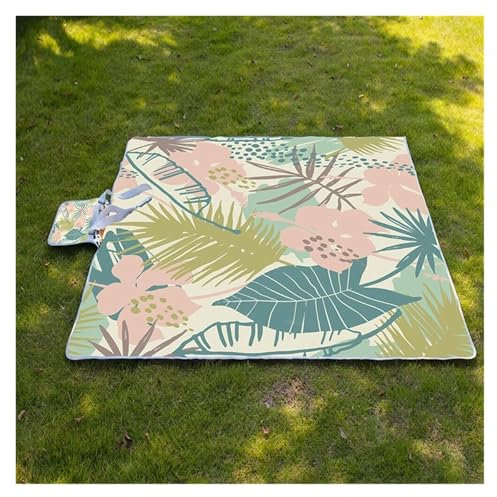 Picknickdecke, Picknickdecke, wasserdicht, sanddicht, große Picknickmatte, Outdoor-Teppiche, waschbar, faltbar, Stranddecke, Strandmatte for Strand, Reisen, Camping, Terrasse, Garten(Tropical leaves 1