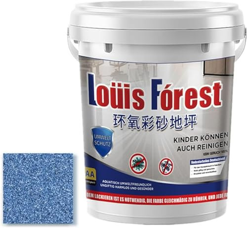 Pintura epoxi de color arena para pisos, pintura epoxi Louis Forest impermeable, revestimiento de piso epoxi con efecto mármol de alto brillo, arena de colores autonivelantes, pintura de garaje