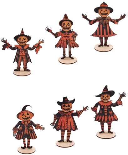Bosiyrggrl Halloween Vintage Bunting Wooden Halloween Banner Hangable Vintage Farmhouse Banner Halloween Decorations with Rope B