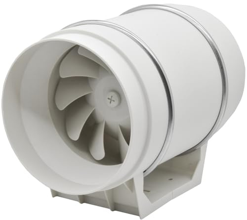 Rohrventilator Rohrlüfter Kanalventilator Industrieventilator Abluftventilator Ø 75 mm IPX2 (Weiß, Ø 75 mm)