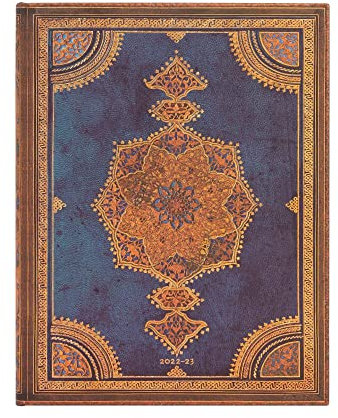 Paperblanks18-Monatskalender 2023 Safawidisch Indigo Ultra Vertikal. 01. Juli 2022 bis 31. Dezember 2023, Vertikal - Ultra (230 x 180) 208p