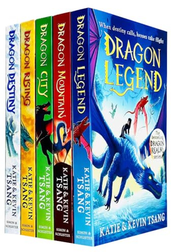 Dragon Realm Series 5 Books Collection Set By Katie Tsang & Kevin Tsang (Dragon Mountain, Dragon Legend, Dragon City, Dragon Rising, Dragon Destiny)