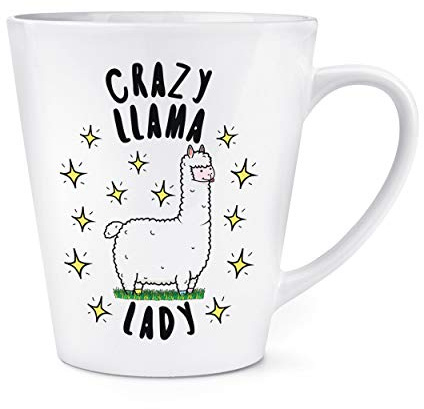 Crazy Llama Lady Stars 12oz Latte Mug Cup