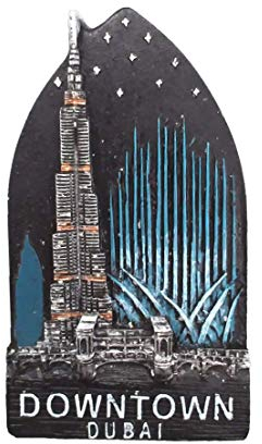 3D Burj Khalifa Tower of Dubai United Arabische Emirate Souvenir Geschenk Kühlschrankmagnet Haus & Küche Dekoration Magnetaufkleber Dubai Kühlschrankmagnet (schwarz)