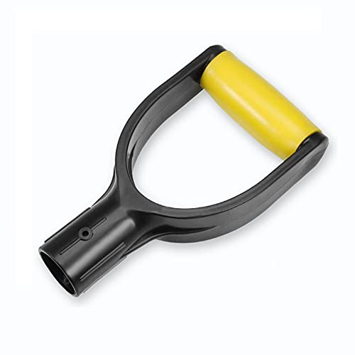 Kunststoffspaten, Schaufel, D-Griff, 32 mm Innendurchmesser, Spaten, Schneeschaufel, Graben, Rechen, Werkzeug, Handschutz, Gartenzubehör für Graben und Rechen (gelb)