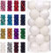 Emopeak Christmas Balls Ornaments 24Pcs, Shatterproof Xmas Balls Baubles Decor or Christmas Tree, Christmas Balls Hanging Holiday Wedding Party Decoration (White, 1.2-3.1CM)