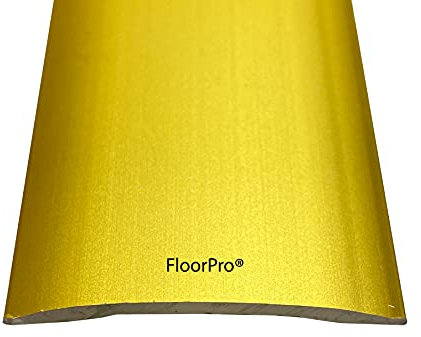 Self Adhesive Floor Cover Trim Door Bar - Covers Laminate/Wood/LVT - Stick Down Transition Threshold Strip - Joins Flooring/Fills The Gap (9ft (2.7metre) Length, Gold)