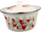 Hemoton Hand Painted Enamel Bowl with Lid,Large Enamel Mixing Bowl,Vintage Soup Bowls,Fruit Salad Bowl,Vintage Serving Bowl,Handmade Floral Enamel Soup Basin for Fruit, Salad, Pasta,Random color