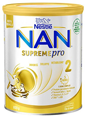 Nestlé Nan Supremepro 2 Latte di Proseguimento in Polvere da 6 mesi, Latta 800g