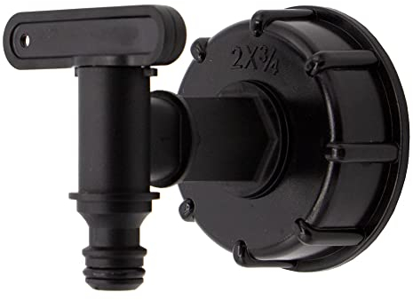 VARIOSAN IBC Stecksystem Zapfhahn 15891, S60x6, Kunststoff, schwarz, z.B. System Gardena