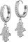 beyoutifulthings 1 Paar Damen Creolen Ohr-Hänger Anhänger Hamsa-Hand Pavé Zirkonia Clear Ohr-ringe Ohr-stecker Ohringe Silber