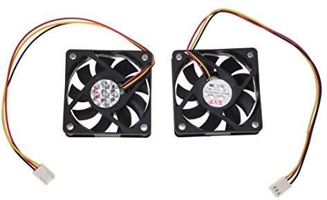60Mm 6Cm 12V 3 Pin Computer Case CPU Cooler Ventola di Raffreddamento Nero 2 Pz