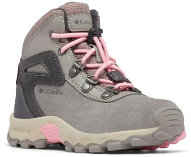 Columbia Newton Ridge Amped, Stivali da trekking e trekking a vita media Unisex - bambini e ragazzi, Stratus/Pink Orchid Toddler, 29 EU