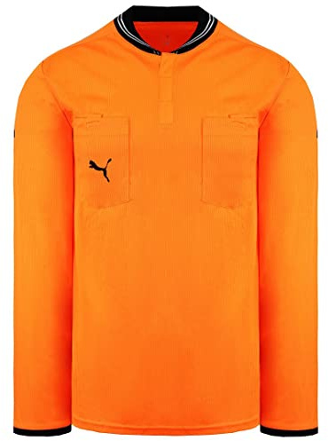 PUMA DryCell Long Sleeve Collared Orange Referee Football Shirt 701568 54