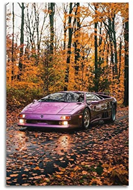 JUNNA Klassisches Super-Auto-Poster für Lamborghini Diablo SV Sportauto, dekoratives Gemälde, Leinwand, Wand- und Kunstbild, Familienzimmer, 30 x 45 cm