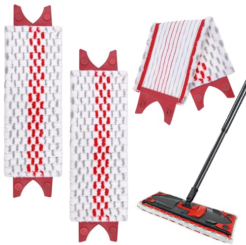 2Pcs Microfiber Mop Pad Compatible with Vileda O-Cedar UltraMax, Ultramat mop, 1-2-Spray Series, Kssvzz Cleaning Washable & Reusable Microfibre Flat Floor Spray Mop Replacement Pad