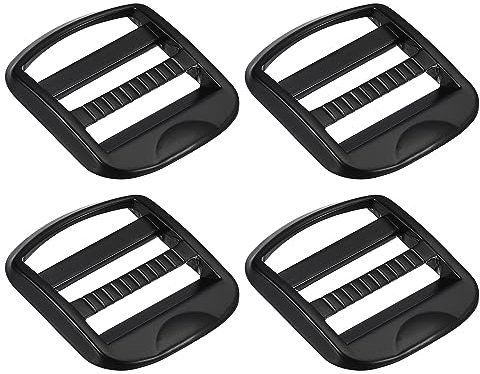 Uxcell Metal Ladder Buckle Slider Tri-Glider Metal Adjustable Buckles, 4pcs 32mm(1-1/4) Inner Width for Webbing Backpack Strap, Black