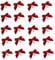 20x Red VELVET BOWS Christmas Tree Decoration Tinsel 6cm Bow Baubles Craft Make