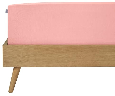 Schiesser Edeljersey Spannbettlaken Jessi | 100% gekämmte Baumwolle aus nachhaltiger Produktion | für Matratzen 90x200cm bis 100x200cm | Matratzenhöhe bis 22cm | Rosa