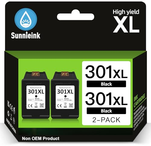 301 XL Druckerpatronen Schwarz- 2X 750+ Seiten, Kompatibel für HP 301 Druckerpatronen Multipack Original, 301 XL Schwarz für DeskJet 2540 2544 2549 1510, Envy 4500 4504 5530, OfficeJet 2620 2622 4630