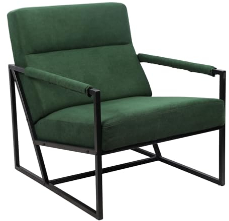 SVITA Chris Loungestuhl Cocktailsessel Polsterstuhl mit Armlehne Dunkelgrün