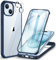 CENHUFO Compatible with iPhone 15 Case Built-in Glass Screen Protector with Camera Lens Protector, 360°Full Body Heavy Duty Protective Phone Case for iPhone 15 Case Shockproof -Ocean Blue