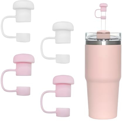 Ninnyi 4PCS Spill Straw Cover Stopper for Stanley Cup, Silicone Leak Straw Covers Cap Accessories