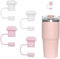 Ninnyi 4PCS Spill Straw Cover Stopper for Stanley Cup, Silicone Leak Straw Covers Cap Accessories