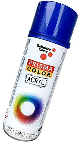 Lackspray Acryl Sprühlack Prisma Color RAL, Farbwahl, glänzend, matt, 400ml, Schuller Lackspray:Enzianblau RAL 5010