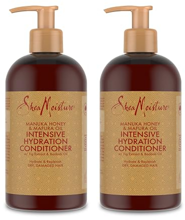 SheaMoisture Après-shampooing Intensive Hydration pour cheveux secs et abîmés Miel de Manuka et Huile de Mafura 2 x 384 ml