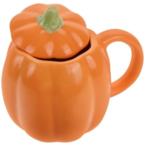 CIYODO Tazza Decorativa Di Zucca Di Halloween Coperchio Di Tazza Di Ceramica Per Acqua 301-400ml