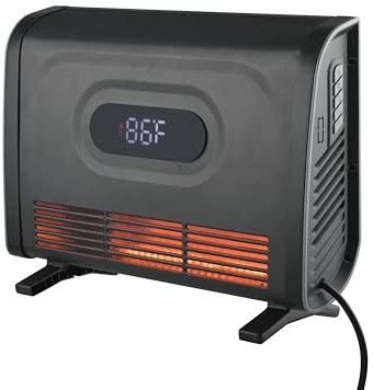 Comfort Glow Infrared Heater for Bathroom with Remote Control, Adjustable Thermostat, Moisture Resistant, Overheat & Tip-over Protection, Heats 750 Sq Ft Electric Heater for Indoor Use Bedroom, Office