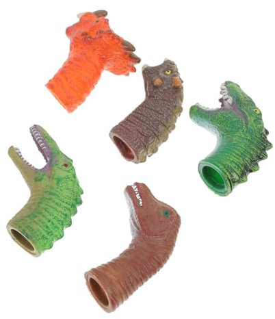 TOYANDONA 5st Handpuppenspielzeug Tierische Fingerpuppen Kopf Marionette Tyrannosaurus Handpuppe Zum Geschichtenerzählen Dinosaurier Handpuppen Puzzle-Spielzeug Gehirnspielzeug Plastik