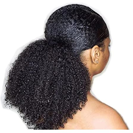 Haarschmuck 8-24 Zoll Afrikanische Lockige Pferdeschwanz Haarverlängerungen Haar Clips Mit Schnur Haar Scheiben Pferdeschwanz Echte Haarverlängerungen Haarteil Für Frauen(20inch(150g))