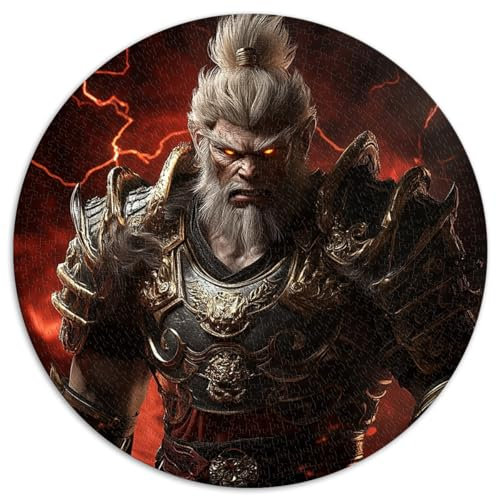 puzzles for adults 1000 pieces,Black Goku,round puzzles,for Adults & Kids Age 12 Years Up,Cardboard puzzles,Unique Challenge Games size，67.5x67.5