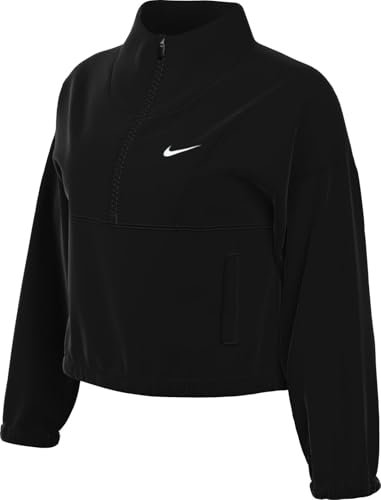 Nike One Therma-Fit Top with 1/2 Zip for Women, Black/White, FV7955-010, M