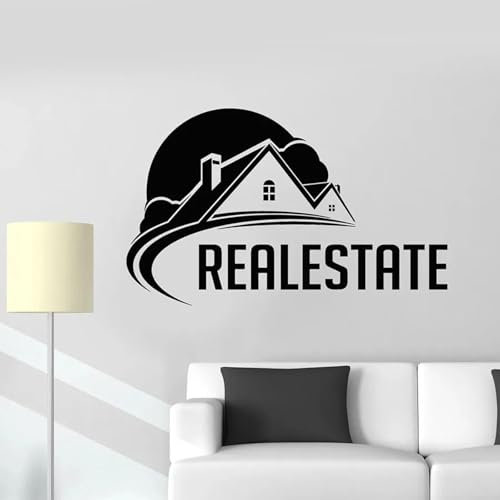 GAIZHEWO Vinyl-Wandaufkleber für Immobilienmakler, Schlafzimmer, Wohnzimmer, Arbeitszimmer, Flur, Wand, Fenster, Kunstwandbild