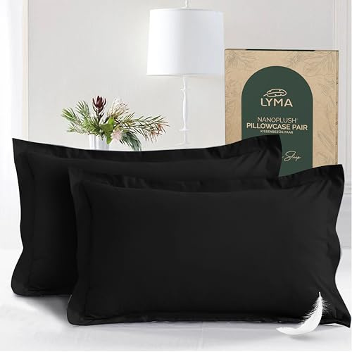 LYMA Pillow Cases Pack of 2 & 4,Ultra Soft Breathable Housewife & Oxford Cover, OEKO-TEX Certified,Nanoplush Double Brushed Quick Dry Pillowcases, Envelope Closure Wrinkle Fade Resistant,50x75 CM