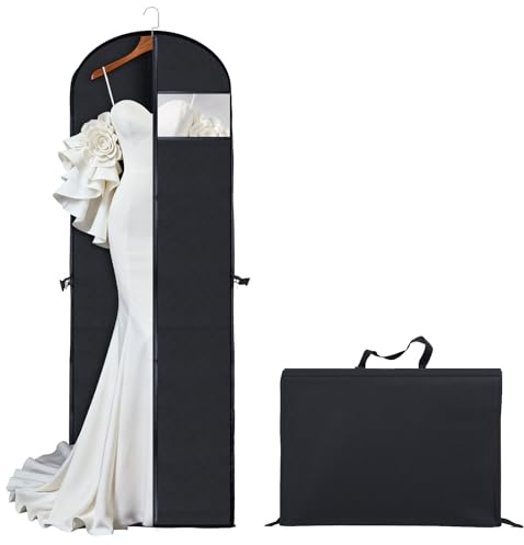 Kleidersack Lang 180 cm, Faltbare Kleidersäcke mit Griffen, Atmungsaktive Kleiderhülle mit Reißverschluss, Anzugtasche, Schützt vor Staub, Feuchtigkeit, für Anzug, abendkleid, brautkleid (180×60 cm)