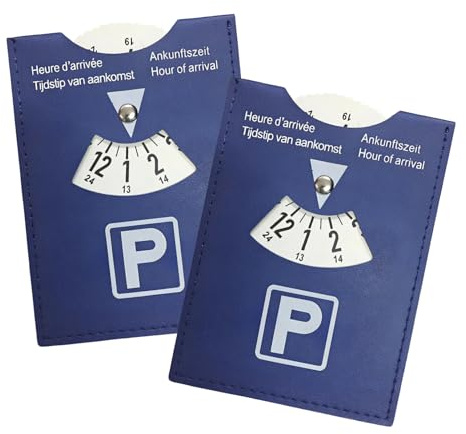Cosswe 2 Stück Maxi Parkscheibe Ankunftszeit 11x15cm Blau Parkscheibe Pappe Auto Parkuhr Papier Parkuhr Parking Disc für Auto Motorrad Wohnmobil