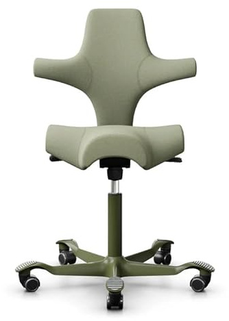 HÅG Capisco 8106 Ergonomic Chair CPT5101 Green-Grey, Moss Grey Frame, 200 mm Gas Lift, Universal Wheels