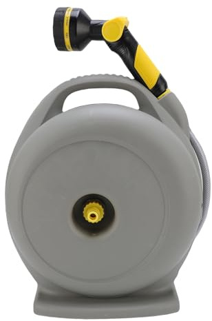 Generic Einziehbare Gartenschlauchtrommel, Tragbare Outdoor-Schlauchtrommel aus Kunststoff, Gartenbewässerungstrommel mit Einziehbarem Design, Ideal Zum Waschen von Autos und Haustieren