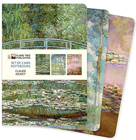 Dreier Set Mittelformat-Notizbücher: Claude Monet: Unser beliebten Mittelformat-Notizbücher im 3er-Pack mit flexiblen, künstlerisch gestalteten ... Künstlers (3er-Pack Mittelformat-Notizbücher)