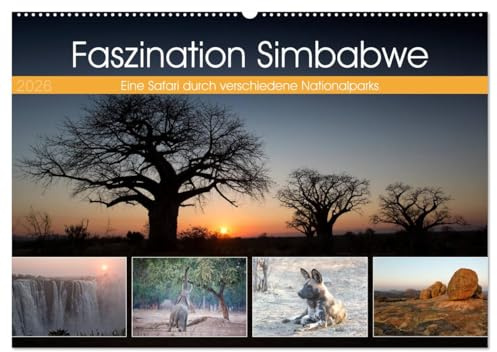 Faszination Simbabwe (Wandkalender 2026 DIN A2 quer), CALVENDO Monatskalender: Bilder aus verschiedenen Nationalparks in Simbabwe (CALVENDO Natur)