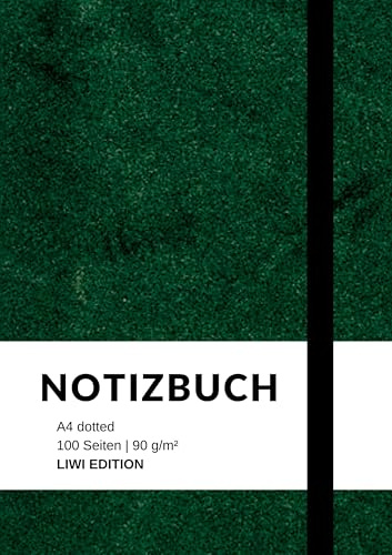 Notizbuch A4 dotted - 100 Seiten Soft Cover - grün - FSC Papier: Bullet Journal A4 punktiert - 90g/m²